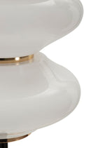 Lampada da Terra Vintage Ø30x168 cm in Ferro e Vetro Oro e Nero e Bianco      