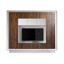 Parete Attrezzata Mobili Soggiorno Mobile TV Pensile 2 Mobili a Colonna TFT Frame Bianco e Rovere