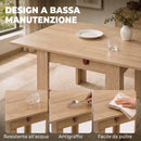 Tavolo da Pranzo Pieghevole per 4 Persone 140x70x77 cm in Truciolato Rovere      