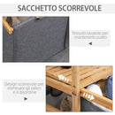 Cesto Portabiancheria 2 Scomparti 42x35x84,5 cm Sacchi in Tessuto in Bambù