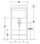 Mobile Lavatoio 45x50x85cm Anta Asse in Termoplastico Montegrappa Edilla Bianco Sinistra con Cesto