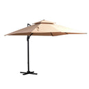Ombrellone da Giardino 2,94x2,94m in Alluminio e Poliestere Cachi