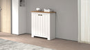 Scarpiera 2 Ante 84x42x100 cm Figo 2A Bianco Opaco/Rovere Wotan  