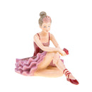 Set 2 Statuine Ballerina Seduta 12 cm in Resina