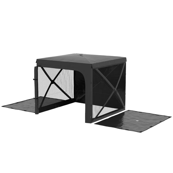 Gazebo da Giardino Pieghevole con Tende e Zanzariere 2x2,5m e Borsa di Trasporto Nero acquista
