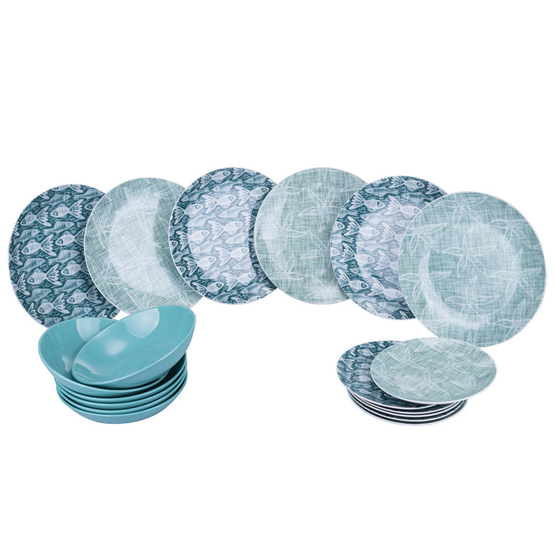 Servizio Piatti 18 Pezzi in Porcellana e Gres VdE Tivoli 1996 Cozumel