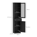 Mobile Colonna Bagno Salvaspazio 40x27x171,5 cm con Armadietto Cassetto e Ripiani in MDF Nero      
