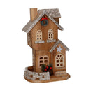Casetta in Legno con Led naturale cm 19x14xh31