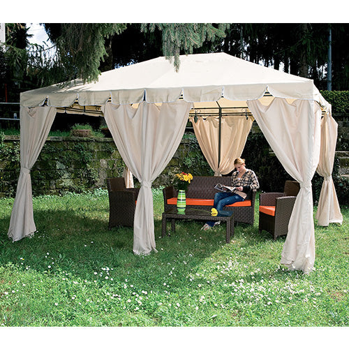 online Gazebo da Giardino in Acciaio 3x4m Bauer Armonia Ecrù