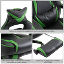 Sedia da Gaming con Rotelle in Similpelle Nero e Verde 