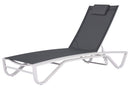 Lettino Prendisole da Giardino 190/175x69,5x32,5/98 cm in Alluminio e Textilene Grigio