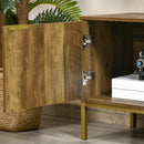 Mobile TV 2 Ante 2 Ripiani 145x39x55 cm in Truciolato e Acciaio Marrone
