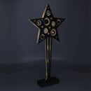 Stella in Legno antracite con sfere e 15 Led cm 28x7xh57,5