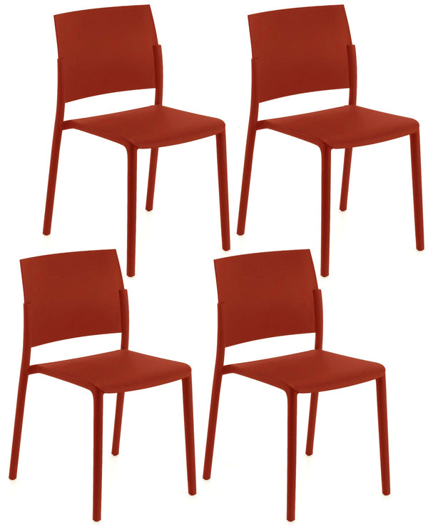 prezzo Set 4 Sedie 55x52,5xH81 cm in Polipropilene Venus Ruggine