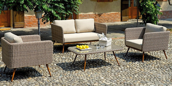 sconto Set da Giardino in Wicker e Alluminio Vorghini Salamanca Beige
