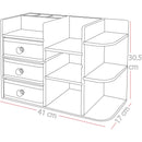 Organizer Scrivania, Bagno Cosmetici Makeup Mobiletto in Bambù 41 x 17 x 30.5 cm