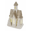 Casetta porta Candela Tealight 8,5x5,5x13 cm in Stoneware con Led