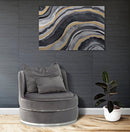 Poltrona Paris Space Grigio/Argento Ø84x72 cm in Legno e Spugna Grigio
