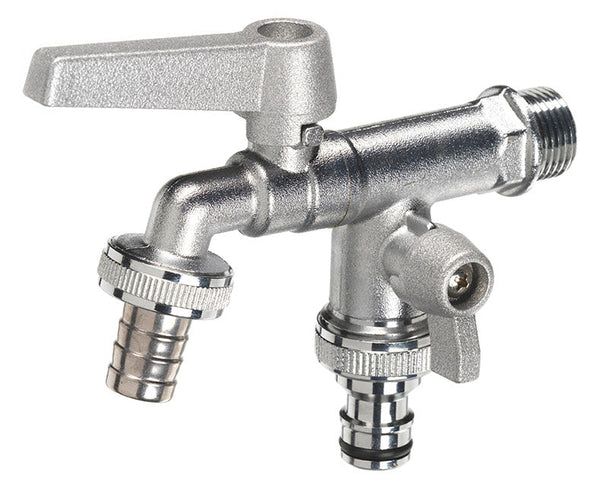 online Rubinetto a Sfera Doppio per Fontana da Giardino con Leve Colorate Belfer RUB/027 Alluminio