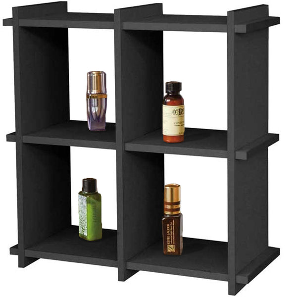 Libreria Scaffale a Parete 4 ripiani Bacheca in Legno Wengè Multiuso sconto