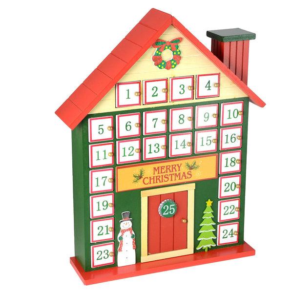 Calendario dell'Avvento in Legno con numeri bianchi cm 29x9xh39,5 prezzo