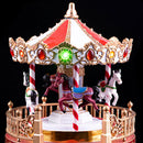 Giostra Giostrina Natalizia con LED Musica Decorazione Addobbo di Natale 20x22 cm