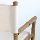 Set 2 Sedie Regista Mare Pieghevoli 63x44x91 cm in Bambù e Tessuto Bianco