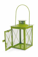Lanterna da Giardino in Metallo e Vetro 15x15x21 cm Soriani Verde