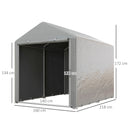 Capanno Box per Attrezzi da Giardino 160x218x172 cm Tenda in PE anti UV e Acciaio Grigio chiaro