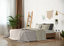 Set Lenzuola Sopra Sotto e Federe Doubleface Tortora\/Panna