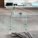 Tavolino da Salotto in Vetro Temperato Design Monoblocco Moderno 50x40x45 cm  