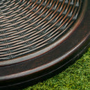 Base per Ombrellone  da 14kg con Effetto Rattan  Ø48x34 cm in Cemento e Plastica Bronzo