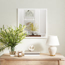 Specchio da Parete Rettangolare 50x50 cm con Ganci in Vetro e MDF Bianco      