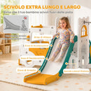 Set Scivolo Bambini 7 in 1 186x176x86 cm con Altalena Scaletta Tunnel Contenitore e Gradini Antiscivolo in HDPE Bianco      