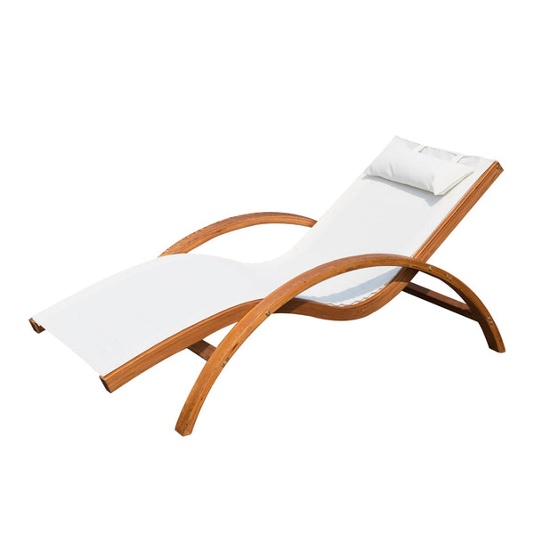 Lettino Prendisole Relax in Legno Crema sconto