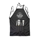 Set 5 Acessori Posate per Barbecue Forchettone Pinza Spatola e Grembiule in Acciaio Inox con Manico in Legno