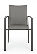 Set 4 Sedie da Giardino 56,2x60x88h cm con Braccioli Konnor Antracite