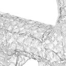 Renna Natalizia Luminosa 3D 90x50x12 cm 200 LED in Cristalli Acrilici e Metallo Bianco Freddo      