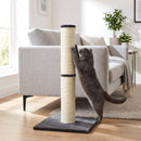 Tiragraffi per Gatti 39,5x39,5x80 cm con Corda in Sisal e Base in Truciolato e Peluche Grigio Scuro      