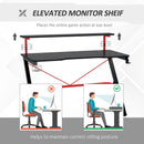 Scrivania Gaming con Ripiano Monitor 120x60x97 cm in MDF e Metallo Nero