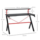 Scrivania Gaming con Ripiano Monitor 120x60x97 cm in MDF e Metallo Nero
