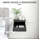 Set 2 Comodini Sospesi 35x32x22,5 cm Design Moderno Nero