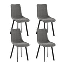 Set 4 Sedie Iris 45x56x86 cm in Tessuto Easy-Clean Grigio Scuro       