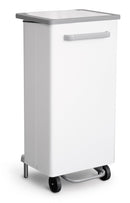 Pattumiera Per Raccolta Differenziata 47x37xh96 cm In Acciaio Verniciato a Pedale Bianco