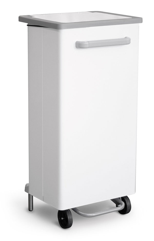 sconto Pattumiera Per Raccolta Differenziata 47x37xh96 cm In Acciaio Verniciato a Pedale Bianco