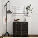 Specchio da Parete Stile Finestra 90x60 cm con Montaggio Verticale e Orizzontale in Vetro Nero      