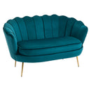 Divano 2 Posti 130x77x77 cm in Velluto Verde