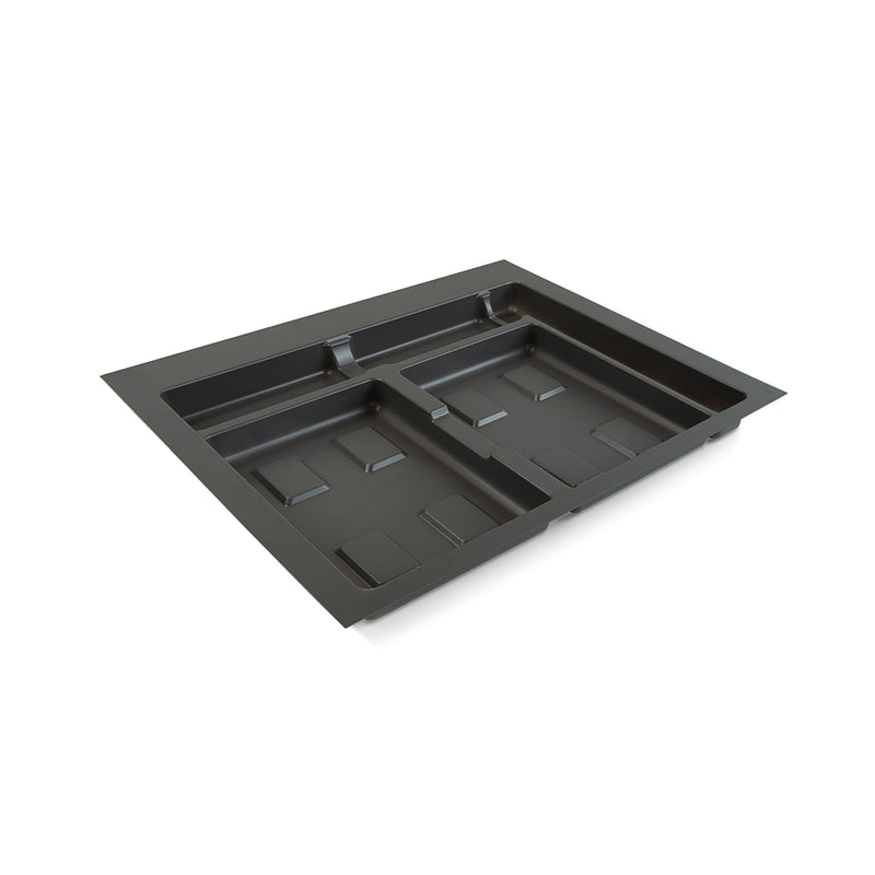 Base 2 Posti per Pattumiera Differenziata per Cassetti Cucina 60 cm in Plastica Emuca Grigio