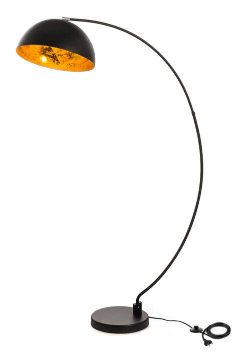 Lampada da Terra 117x36xH183 cm Paralume in Metallo Lucia Paralume nero opaco/oro sconto