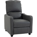 Poltrona Relax Reclinabile Manuale 155° 69x91x100 cm con Poggiapiedi in Pelle PU Grigio Scuro      